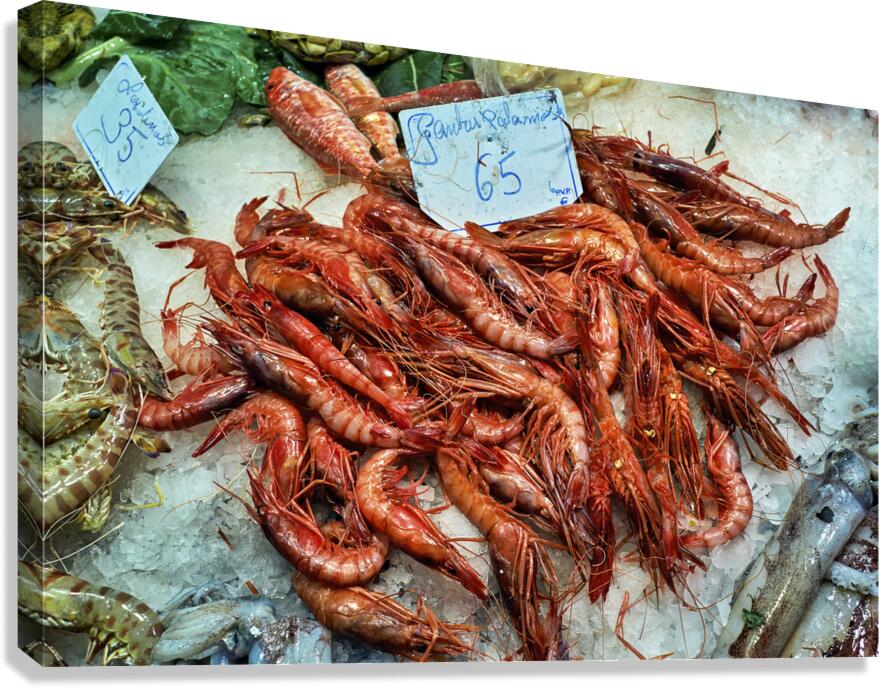 Barcelona. Catalonia. Spain. The Mercat de Sant Josep de la Boqueria. Fishmonger Canvas Print