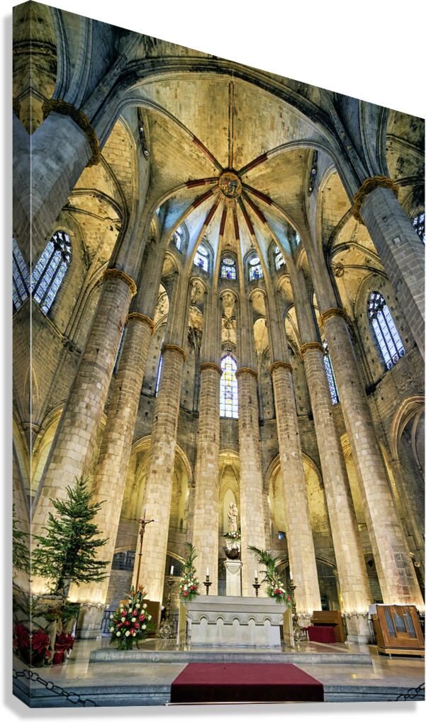 Barcelona. Catalonia. Spain. The church of Santa Maria del Mar Saint Mary of the sea Canvas Print