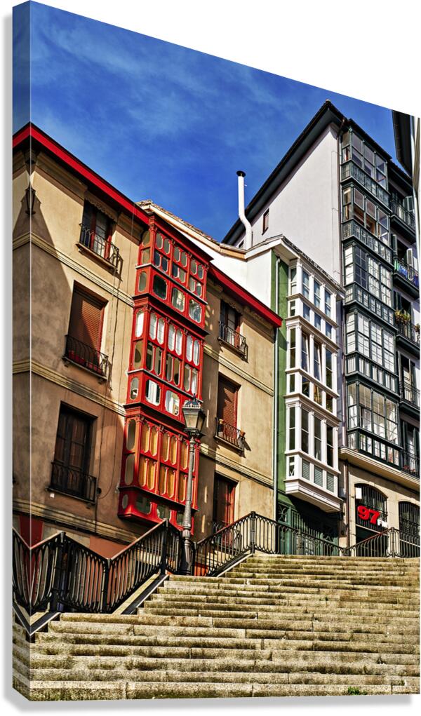 Bilbao Biscay Spain. Stairs in the old city Canvas Print