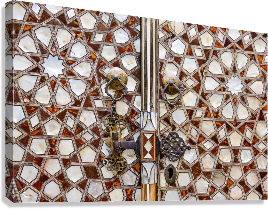Istanbul Turkey. Topkapi Palace. Decorated door in the Harem Canvas Print
