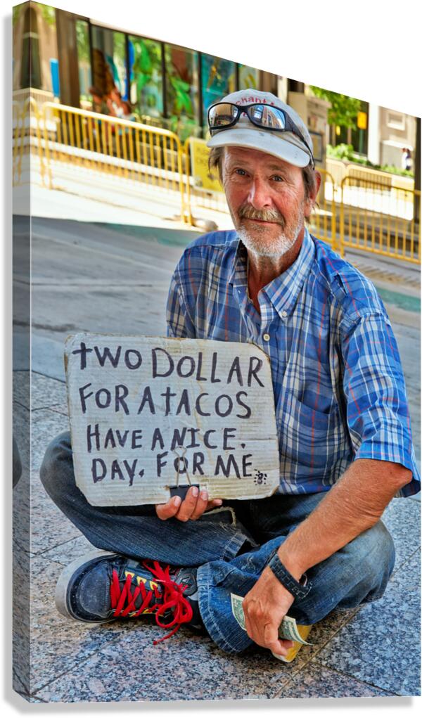 A homeless. Salt Lake City Utah USA Canvas Print