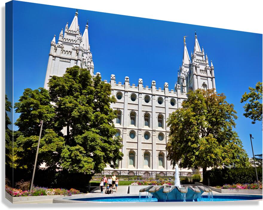 Salt Lake Mormon Temple. Salt Lake City Utah USA Canvas Print
