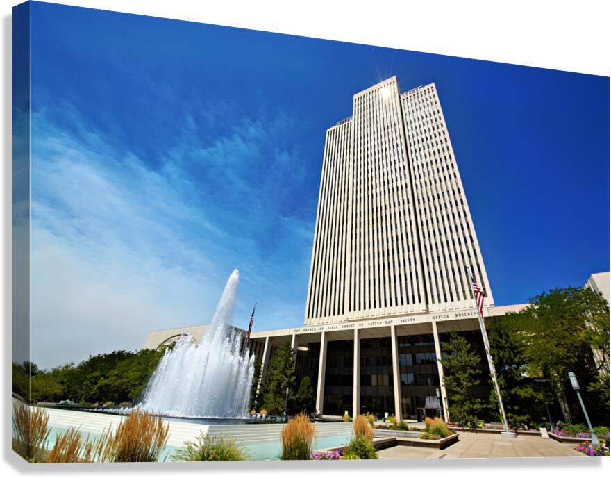 The hedaquarter of the Mormon Church of Jesus Christ the latter day. Salt Lake City Utah USA Canvas Print