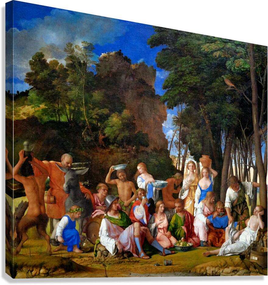 Giovanni Bellini and Titian - The feast of the Gods - 151429 Canvas Print