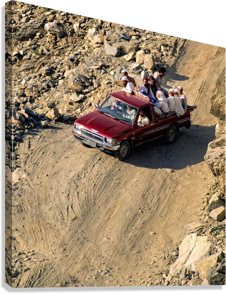 Pakistan. On the gravel road to Shandur Pass Canvas Print