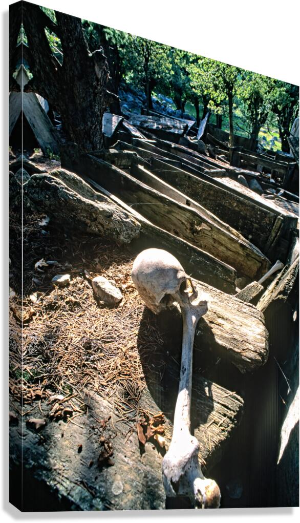 Pakistan. A Kalash cemetery in Bumburet valley Canvas Print