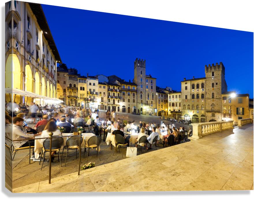 Arezzo Tuscany Italy. Piazza Grande at sunset Canvas Print