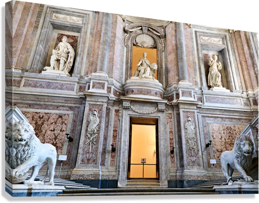 Caserta Campania Italy. The majestic entrance to the Royal Palace Canvas Print