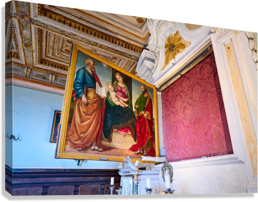 Cortona Arezzo Tuscany Italy. Paintings by Luca Signorelli in San Niccolò church Canvas Print