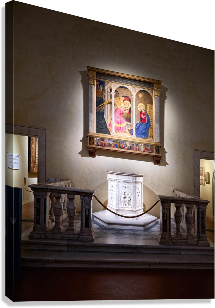 Cortona Arezzo Tuscany Italy. The Annunciation of Cortona is a panel-painting altarpiece or retable by Beato Angelico Canvas Print