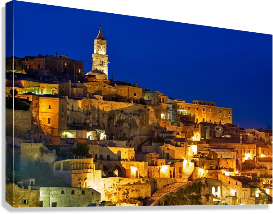 Matera Basilicata Italy. Cityscape ay sunset Canvas Print