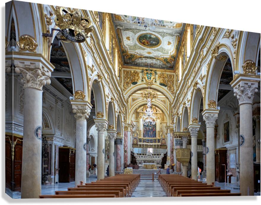 Matera Basilicata Italy. Basilica Pontificia Cattedrale di Maria Santissima della Bruna e SantEustachio Canvas Print