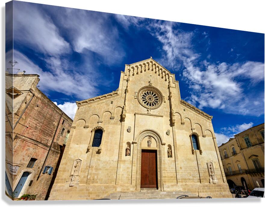 Matera Basilicata Italy. Basilica Pontificia Cattedrale di Maria Santissima della Bruna e SantEustachio Canvas Print