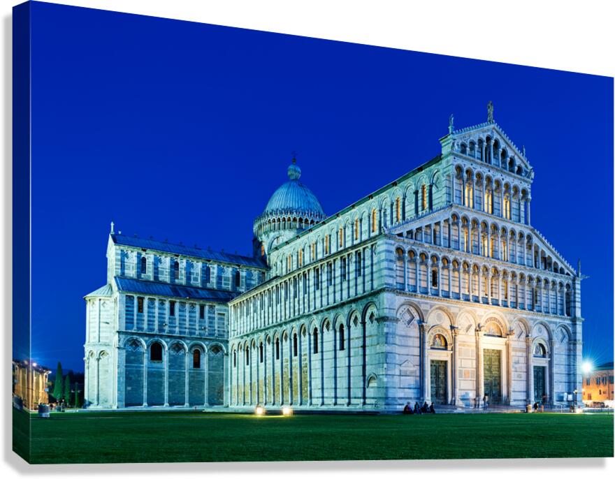 Pisa Tuscany Italy. Piazza dei Miracoli Square of Miracles. The Cathedral at sunset Canvas Print