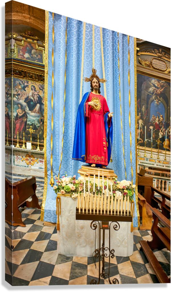 Salento. Apulia Puglia Italy. Gallipoli. The cathedral Canvas Print