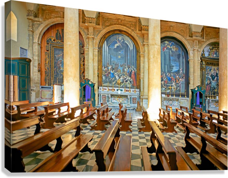 Salento. Apulia Puglia Italy. Gallipoli. The cathedral Canvas Print