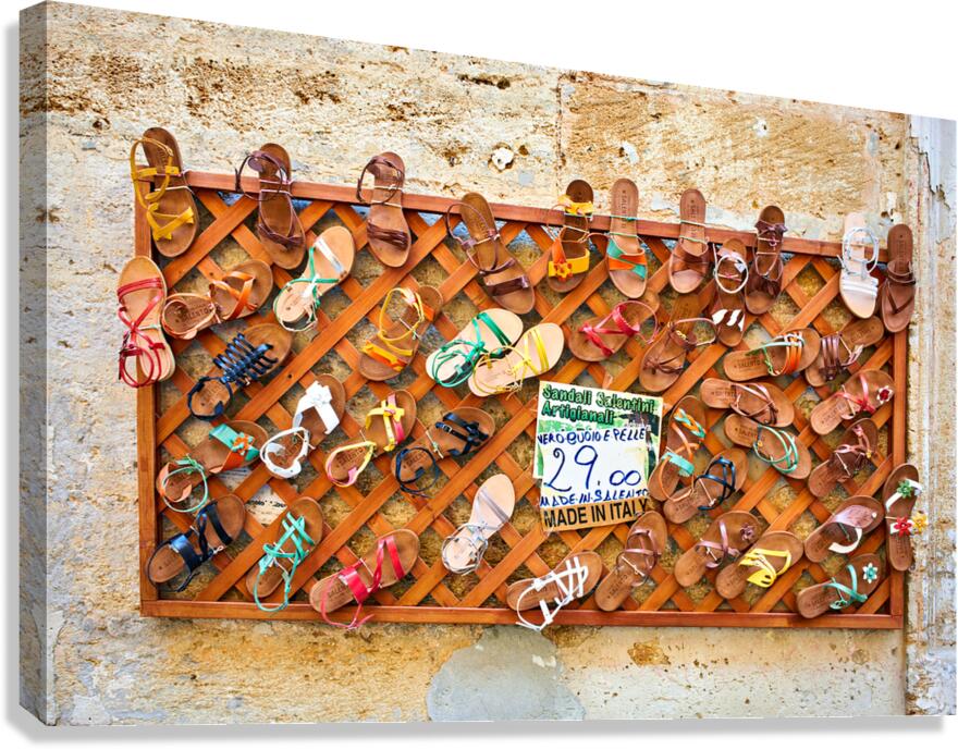 Apulia Puglia Salento Italy. Lecce. Traditional sandals Canvas Print