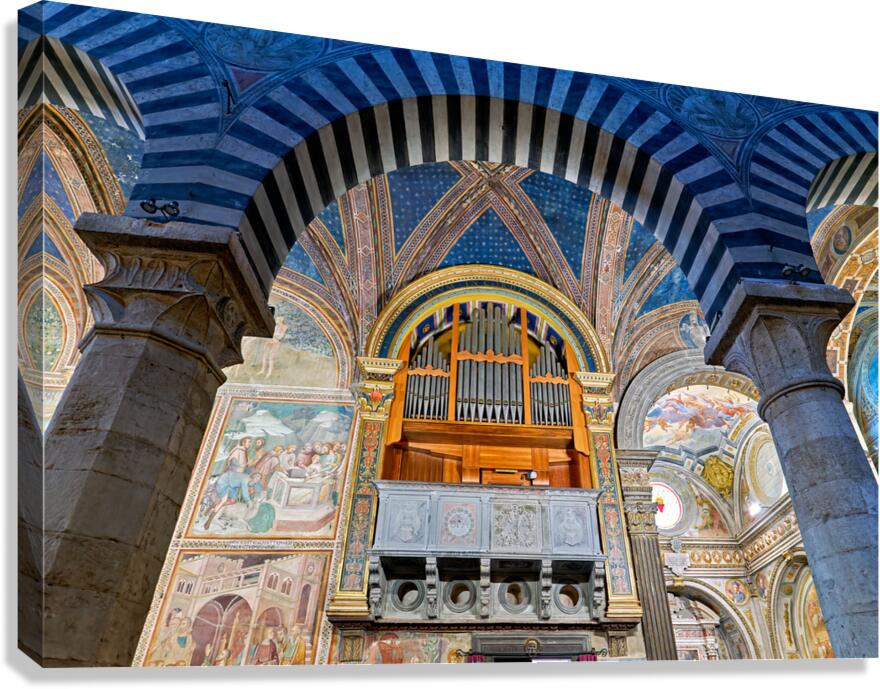 San Gimignano. Tuscany. Italy. The interior of the Collegiata di Santa Maria Assunta. Duomo Cathedral Canvas Print