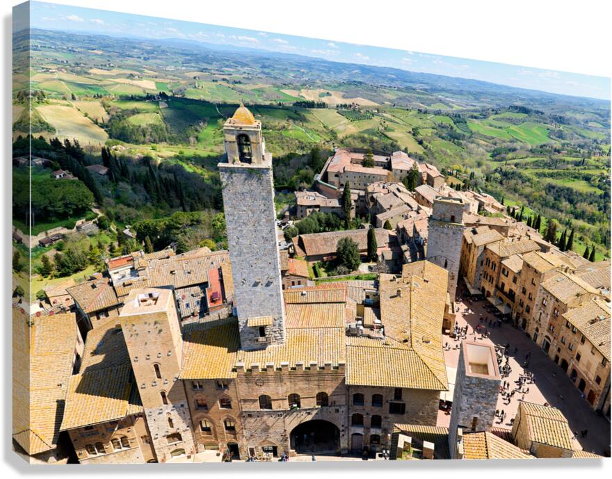 San Gimignano. Tuscany. Italy. Aerial view of the old town Canvas Print