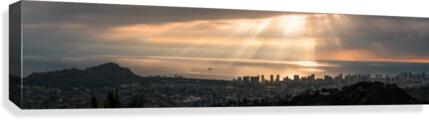 Sunset over Honolulu Canvas Print