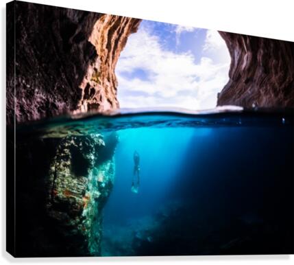 Cave diving Canvas Print