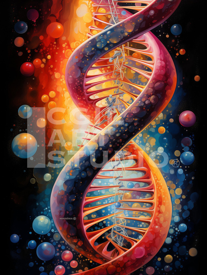 90s DNA double helix art USA製 XL DNA DOUBLE HELIX by CGIL ART STUDIO Wall Art