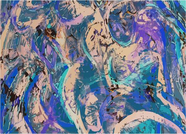 spacey purple paisley Print