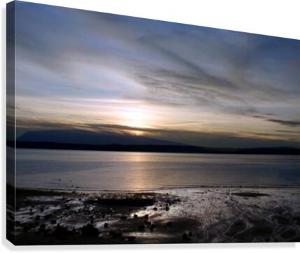 Blue Beach Sunset Canvas Print