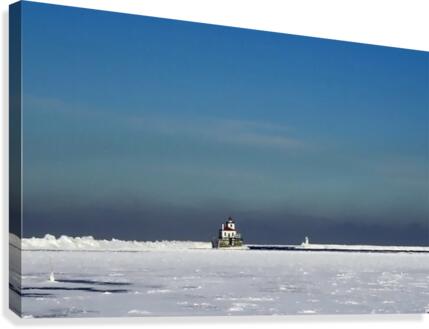 Lighthouse in Winter Canvas Print