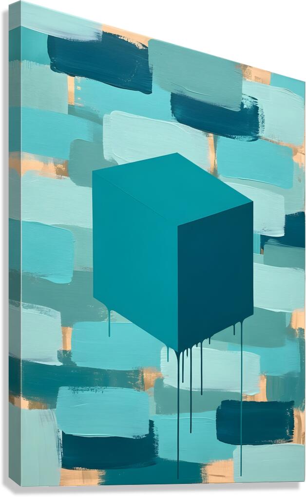 Floating Cube Abstract Canvas Print