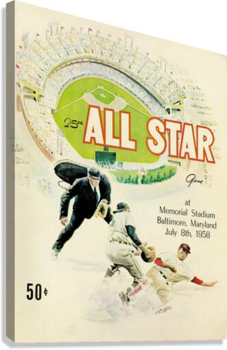 1958 ALL STAR GAME Program Canvas Print