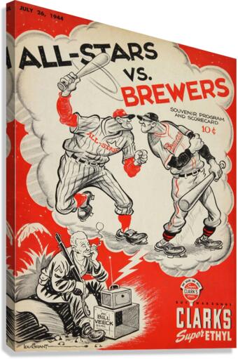 1944 MILWAUKEE BREWERS Program Canvas Print