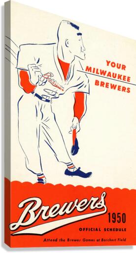 1950 MILWAUKEE BREWERS Program Canvas Print