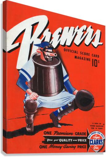 1944 MILWAUKEE BREWERS Program Canvas Print