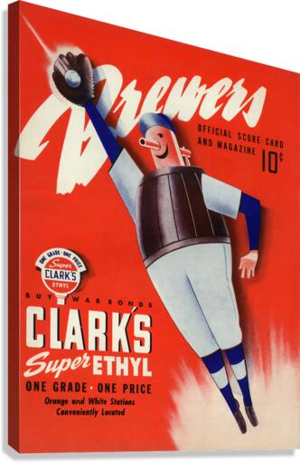 1944 MILWAUKEE BREWERS Program Canvas Print
