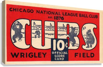 1929 CHICAGO CUBS Program  Canvas Print