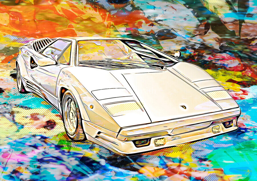 Lamborghini Countach by Jeff Smith Wall Art