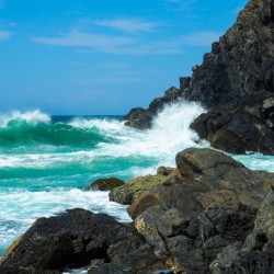 Waves on the rocks