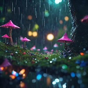 fairy forest in the middle of the night its raininglay summernightrain