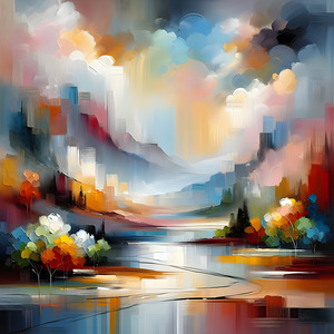 Colorful Oil Painting on Canvas Original Textured Modern art