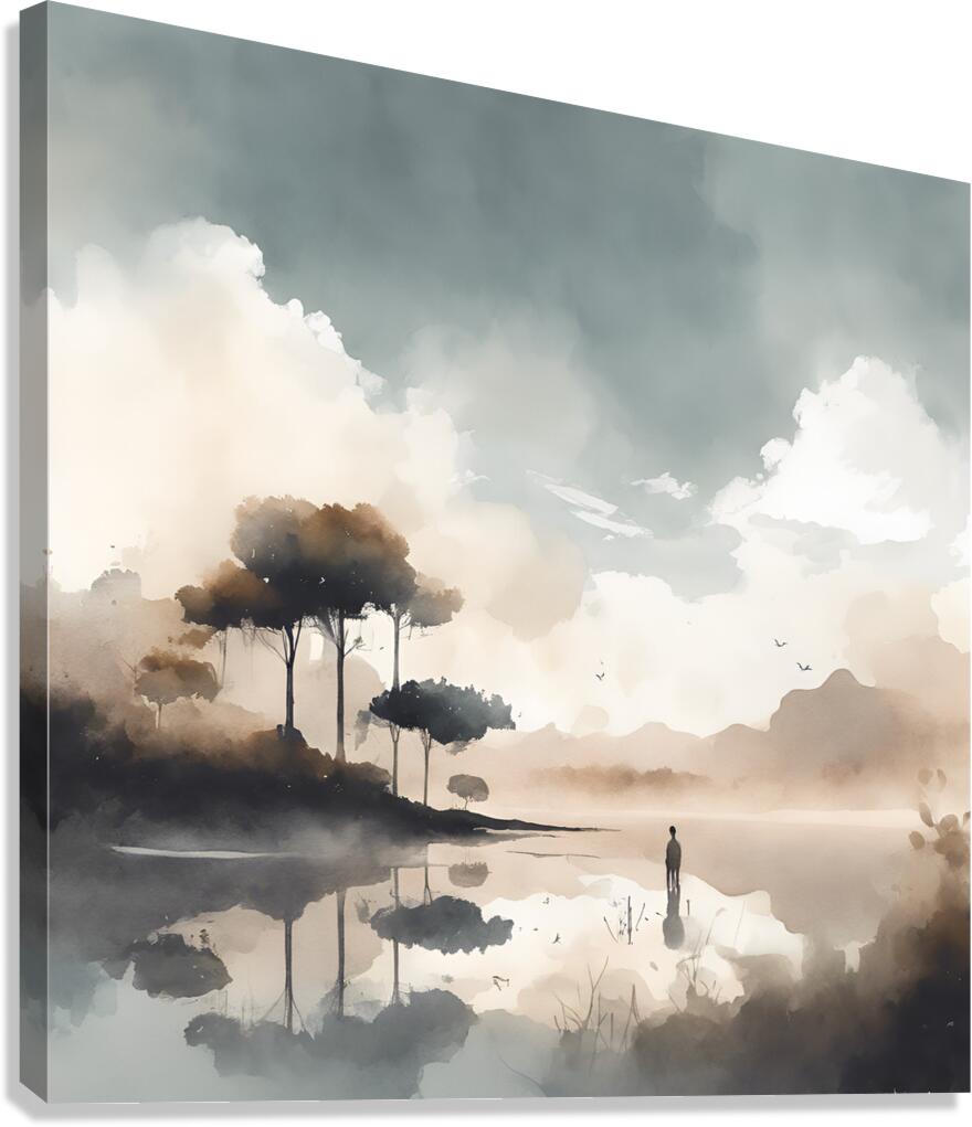aesthetic tone watercolor minimalistic nature Canvas Print