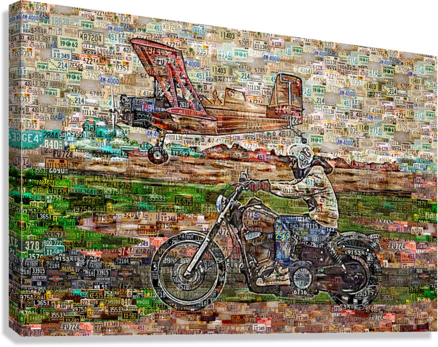 HARLEY  AND PLANE Canvas Print