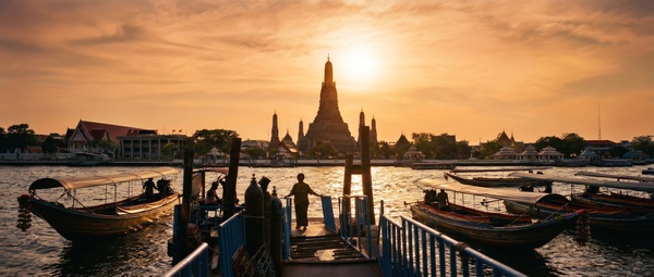 Sunset On The Chao Praya 2010 by Dan Henshaw