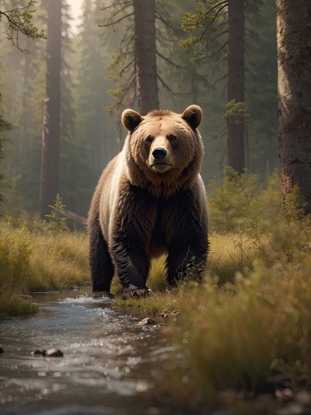 Hyper-realistic Bear Encounter Photography by Canvas Collection