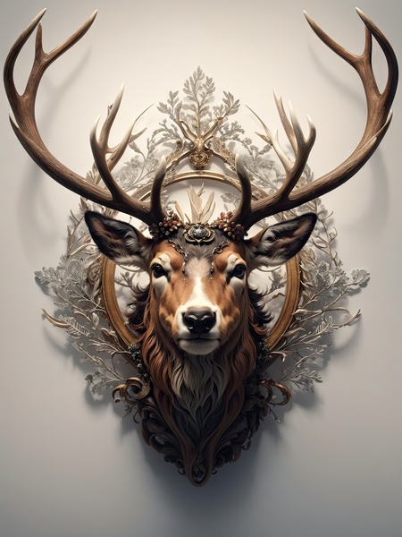 Photorealistic Deer art Print