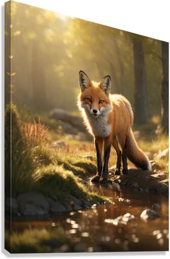Photorealistic Fox Environment Canvas Print