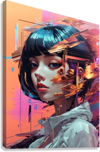 Glitch Aesthetics Dynamic art Canvas Print