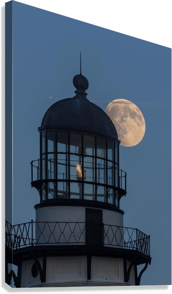 Montauk Light Lamproom Moonrise 1 Canvas Print