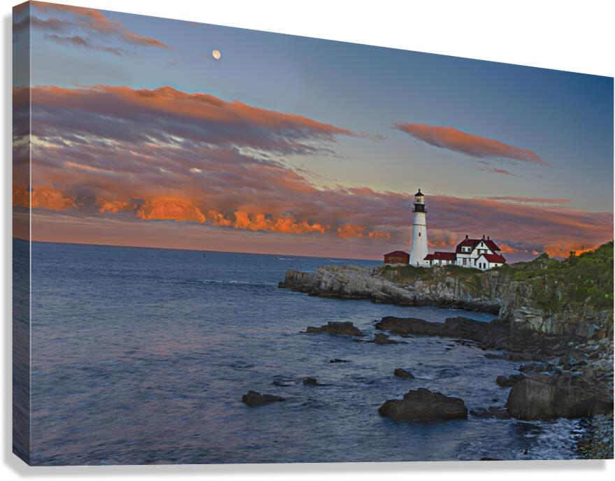 Portland Head Light Sunset Canvas Print