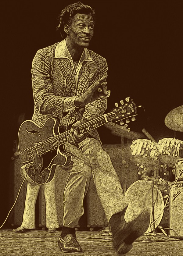 Chuck Berry Retro Vintage Poster 11 by RANGGA OZI